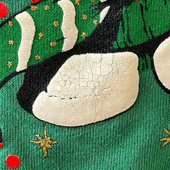 VINTAGE 90s Tultex CHRISTMAS HUGGER Teddy Bear Ugly Christmas Sweatshirt Size M - Picture 6 of 6